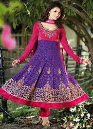 blue anarkali